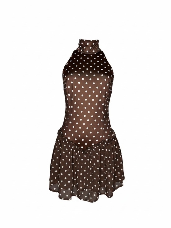 Dresses & Skirts - Unbranded Polka Dot Micro Mini Dress Dropped Waist Small/ Medium
